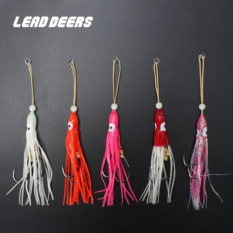 10pcs Rubber Squid Skirts Slow Jig Hooks Luminous Octopus Soft Fishing Lures Mix Color Sea Fishing Tackle Jigging Bait Hooks
10pcs Rubber Squid Skirts Slow Jig Hooks Luminous Octopus Soft Fishing Lures Mix Color Sea Fishing Tackle Jigging Bait Hooks