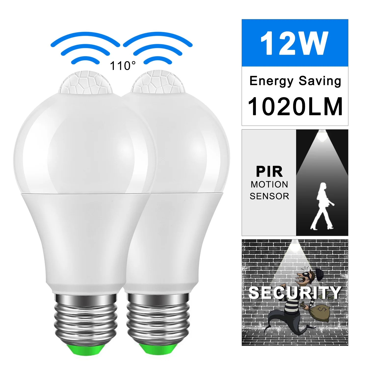 Smart PIR Motion Sensor LED lamp light 12W E27 85-265V Light sensor Bulb Stair Hallway Night light white color
Smart PIR Motion Sensor LED lamp light 12W E27 85-265V Light sensor Bulb Stair Hallway Night light white color