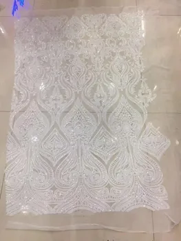 2019 African high quality velvet sequence French Nigerian sequins net tulle mesh Swiss lace fabric for dresses 5yards white
2019 African high quality velvet sequence French Nigerian sequins net tulle mesh Swiss lace fabric for dresses 5yards white