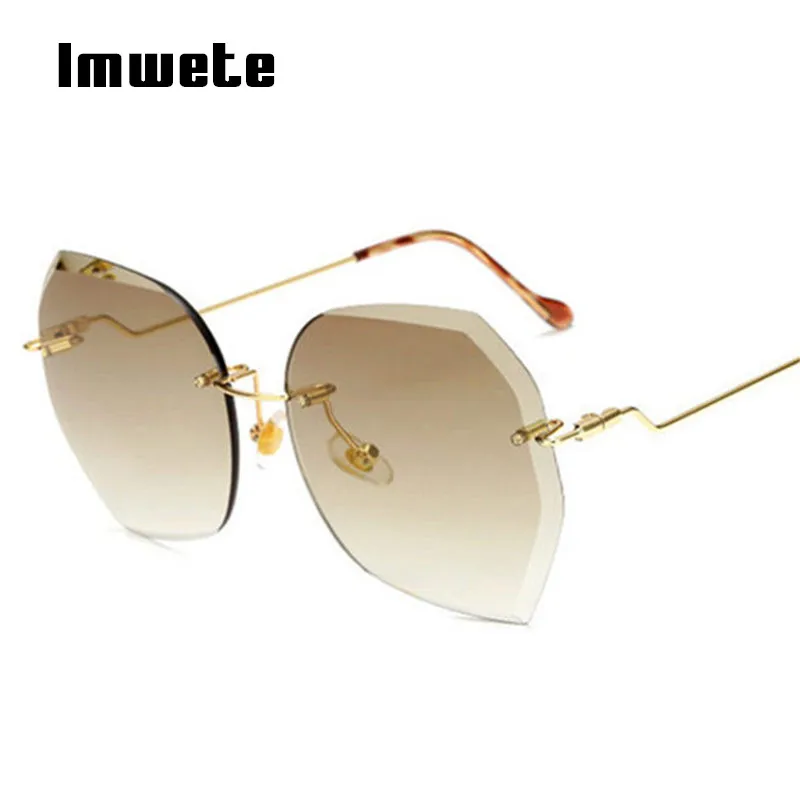 Imwete Oversized Sunglasses for Women Classic Designer frameless Diamond Cutting Lens Sun Glasses Ladies Luxury Gradient Eyewear
Imwete Oversized Sunglasses for Women Classic Designer frameless Diamond Cutting Lens Sun Glasses Ladies Luxury Gradient Eyewear