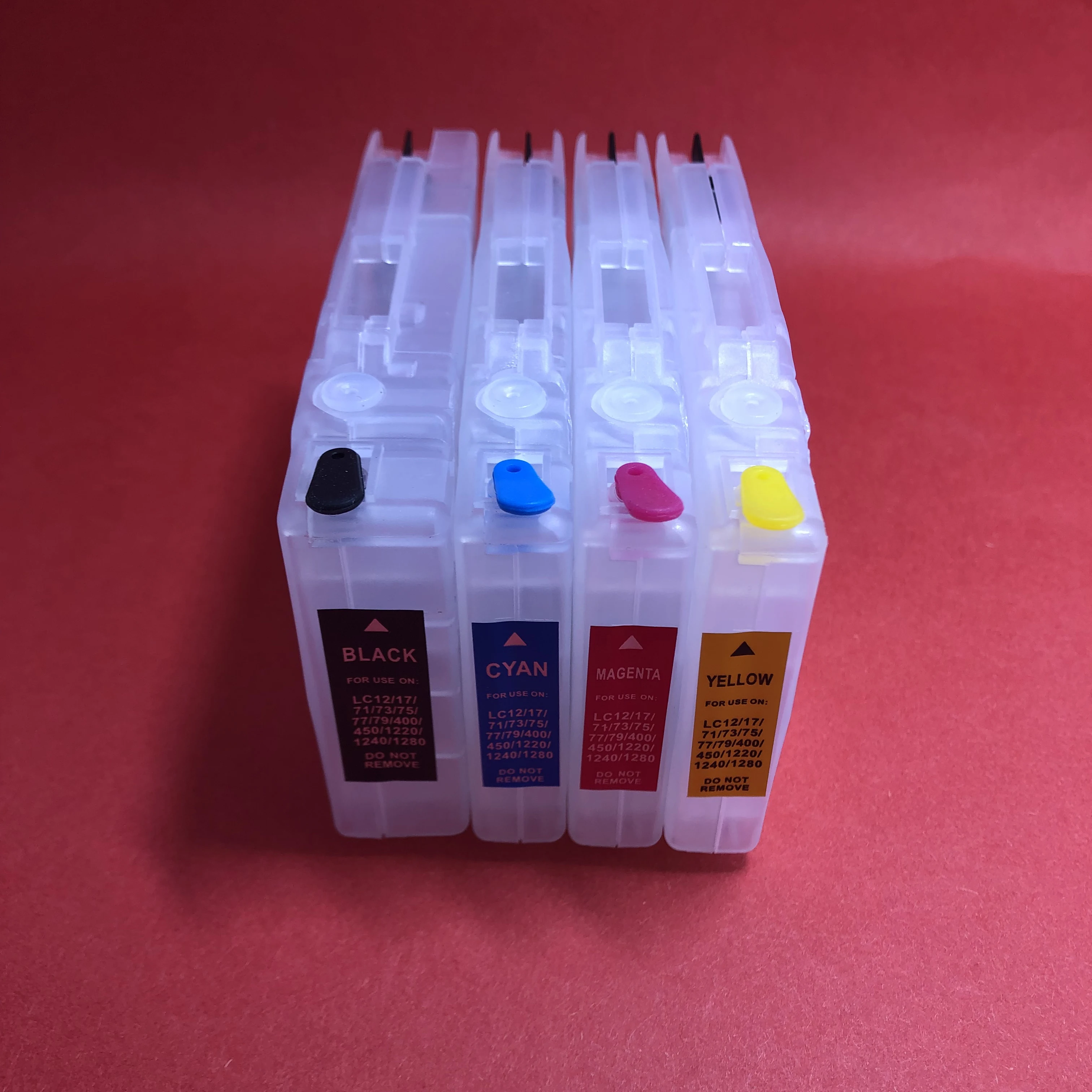 Refillable Ink Cartridge LC12 LC17 LC40 LC71 LC73 LC75 LC77 LC79 LC400 LC450 LC1220 LC1240 LC1280 for Brother MFC-J6910CDW J6710
Refillable Ink Cartridge LC12 LC17 LC40 LC71 LC73 LC75 LC77 LC79 LC400 LC450 LC1220 LC1240 LC1280 for Brother MFC-J6910CDW J6710