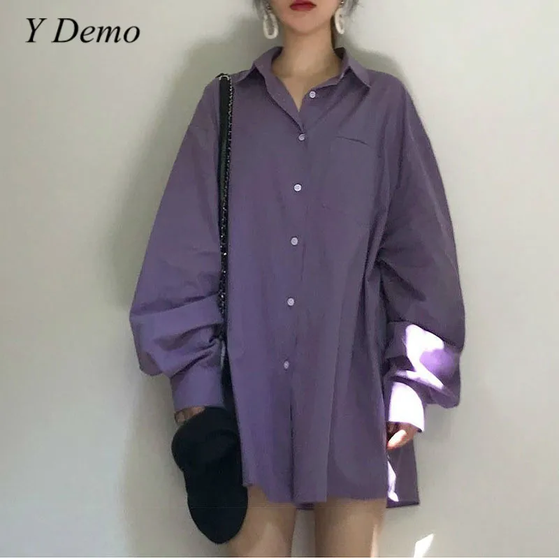 Casual Solid Color Oversized Purple Shirt Women Long Sleeve Turn-down Collar Shirts
Casual Solid Color Oversized Purple Shirt Women Long Sleeve Turn-down Collar Shirts