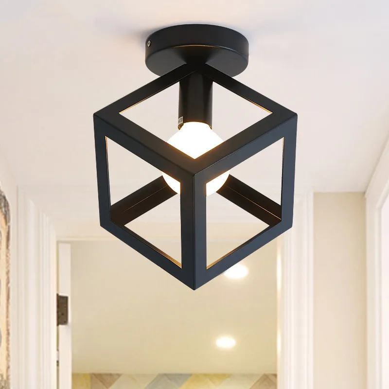 Modern Simple White Black Vintage Ceiling Lamp Retro Iron Cage Ceiling LED Light E27 Kitchen Balcony Entrance Luminaria Lamparas
Modern Simple White Black Vintage Ceiling Lamp Retro Iron Cage Ceiling LED Light E27 Kitchen Balcony Entrance Luminaria Lamparas