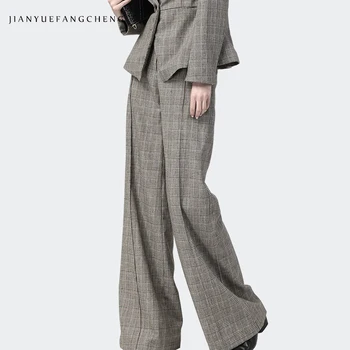 Women Pantalon High Waist Office Ladies Pants Trousers 2018 Plus Size Plaid Wide Leg Pants Winter Warm Wool Loose-Fitting Pants
Women Pantalon High Waist Office Ladies Pants Trousers 2018 Plus Size Plaid Wide Leg Pants Winter Warm Wool Loose-Fitting Pants