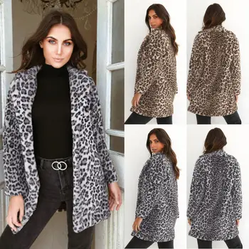 Plus Size Women Winter Faux Fur Leopard Fleece Fur overcoat Jackets Fluffy Coat Jackets Open stitch Outwear
Plus Size Women Winter Faux Fur Leopard Fleece Fur overcoat Jackets Fluffy Coat Jackets Open stitch Outwear