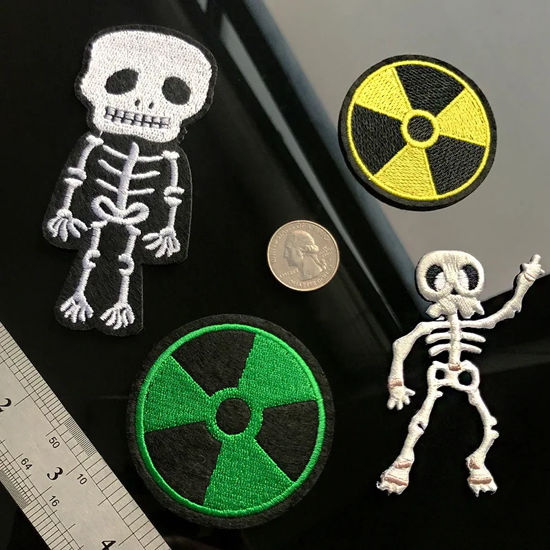 Cartoon Human skeleton Embroidery Patches Iron On Patch for Clothes Punk Style Applique Coat Bag Badge Biker DIY Parches
Cartoon Human skeleton Embroidery Patches Iron On Patch for Clothes Punk Style Applique Coat Bag Badge Biker DIY Parches