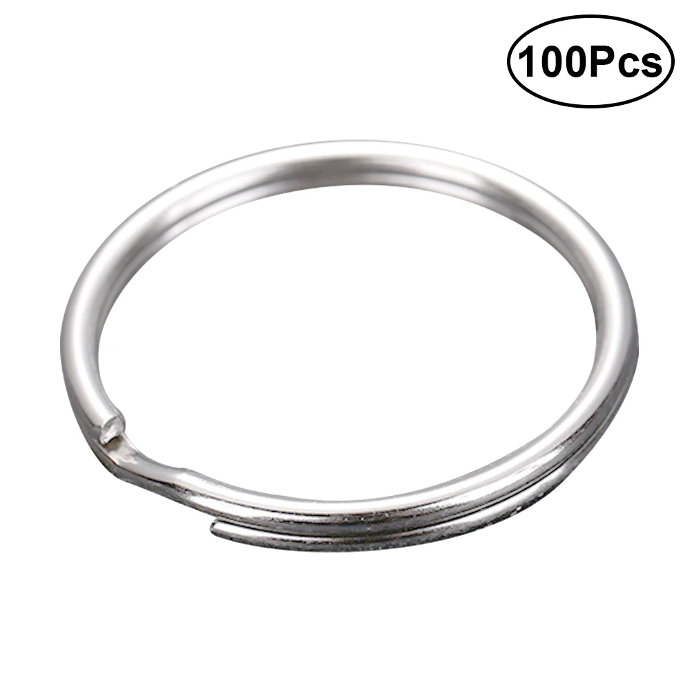 100pcs Durable High Quality Premim Key Ring Split Round Silver Tone Nickel Plated Keyring Keychain Connector | Украшения и