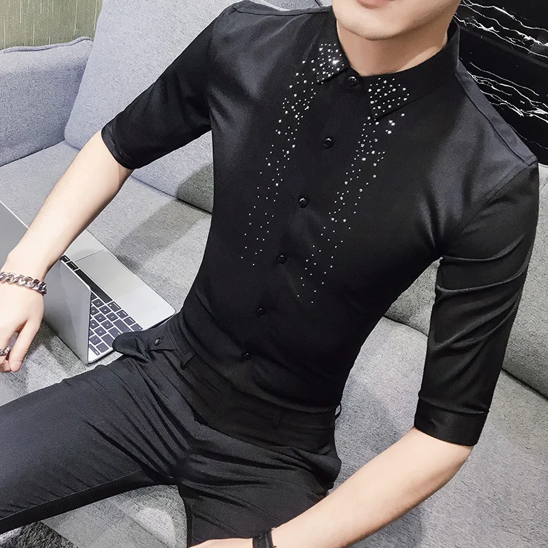 New Fashion Diamond Shirt Mens Dress Slim Fit Half Sleeve Men Shirt Camisa Masculina Casual Streetwear Nigth Club Social Shirts
New Fashion Diamond Shirt Mens Dress Slim Fit Half Sleeve Men Shirt Camisa Masculina Casual Streetwear Nigth Club Social Shirts