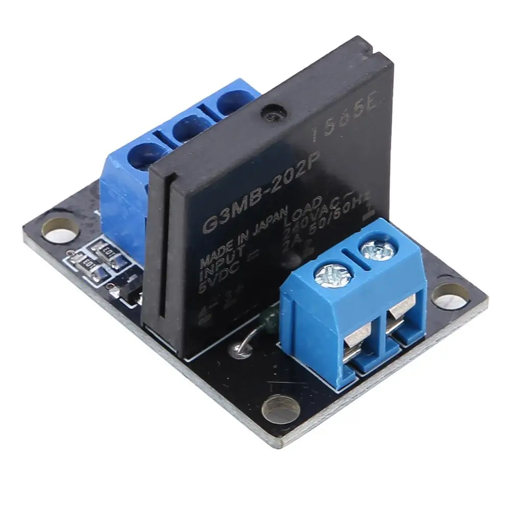 

Top Channel Solid State Relay Module with Fuse Low Level Trigger DC 5V/12V AC 2A for DIY