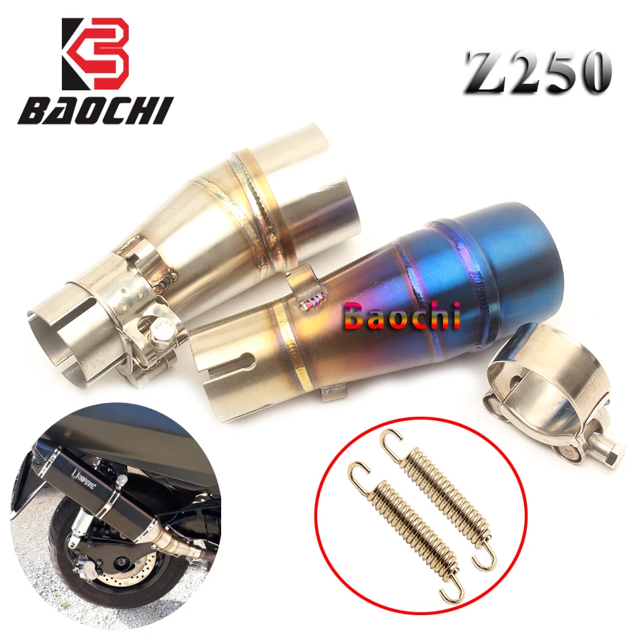 Motorcycle Connect Exhaust Link Pipe Mid Tube Muffler Escape Adapter Pipe Spring Clamp for Kawasaki Z250 Ninja 250R Ninja 300
Motorcycle Connect Exhaust Link Pipe Mid Tube Muffler Escape Adapter Pipe Spring Clamp for Kawasaki Z250 Ninja 250R Ninja 300