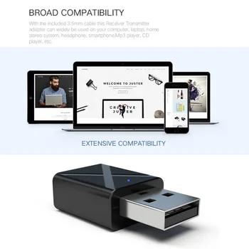 Elisona Mini Bluetooth 5.0 Transmitter Receiver Adapter with 3.5mm Aux Cable for Car PC TV Computer Laptop MP3 CD Smartphone
Elisona Mini Bluetooth 5.0 Transmitter Receiver Adapter with 3.5mm Aux Cable for Car PC TV Computer Laptop MP3 CD Smartphone