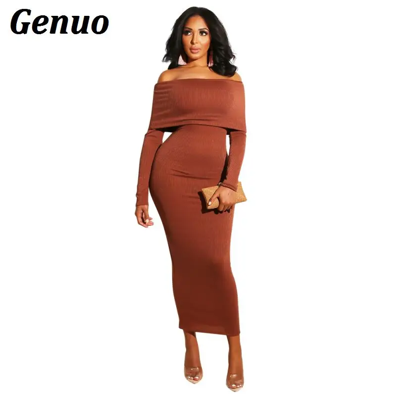 Genuo Sexy Knit Winter Dress Women Clothes 2018 Autumn Slim Dress Off The Shoulder Long Sleeve Knitted Party Bodycon Long Dress
Genuo Sexy Knit Winter Dress Women Clothes 2018 Autumn Slim Dress Off The Shoulder Long Sleeve Knitted Party Bodycon Long Dress