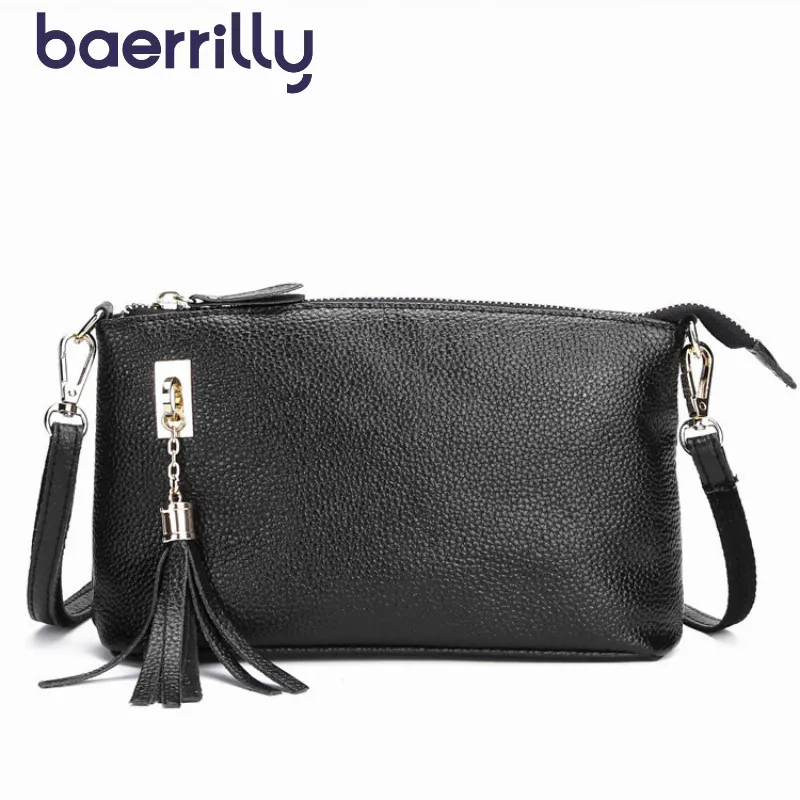 

Cowhide Women Shoulder Bag Long Clutch Bags Tassels Woman Zipper Satchel Genuine Leather Crossbody Bag For Women Bolsa Feminina