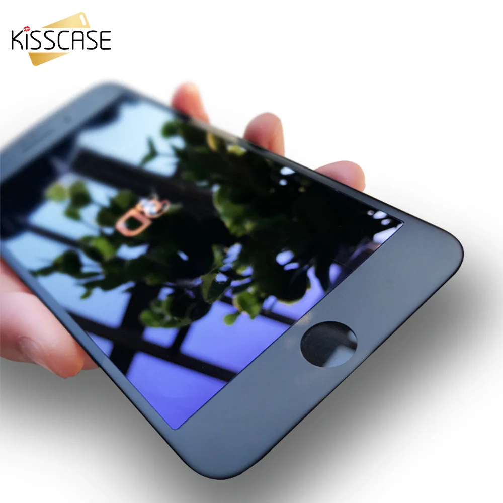 KISSCASE 3D чехол из закаленного стекла для iPhone 6 6s 7 8 Plus защитное стекло с мягкими