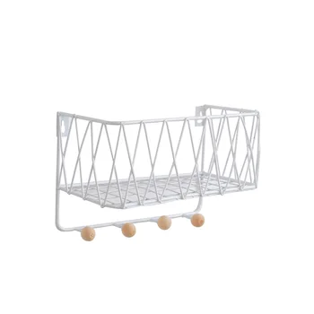 Modern Wrought Iron Grid Storage Rack Wall-mounted Decorative Shelf Hanging Holder Organizer with Hooks (White, Small Size)
Modern Wrought Iron Grid Storage Rack Wall-mounted Decorative Shelf Hanging Holder Organizer with Hooks (White, Small Size)
