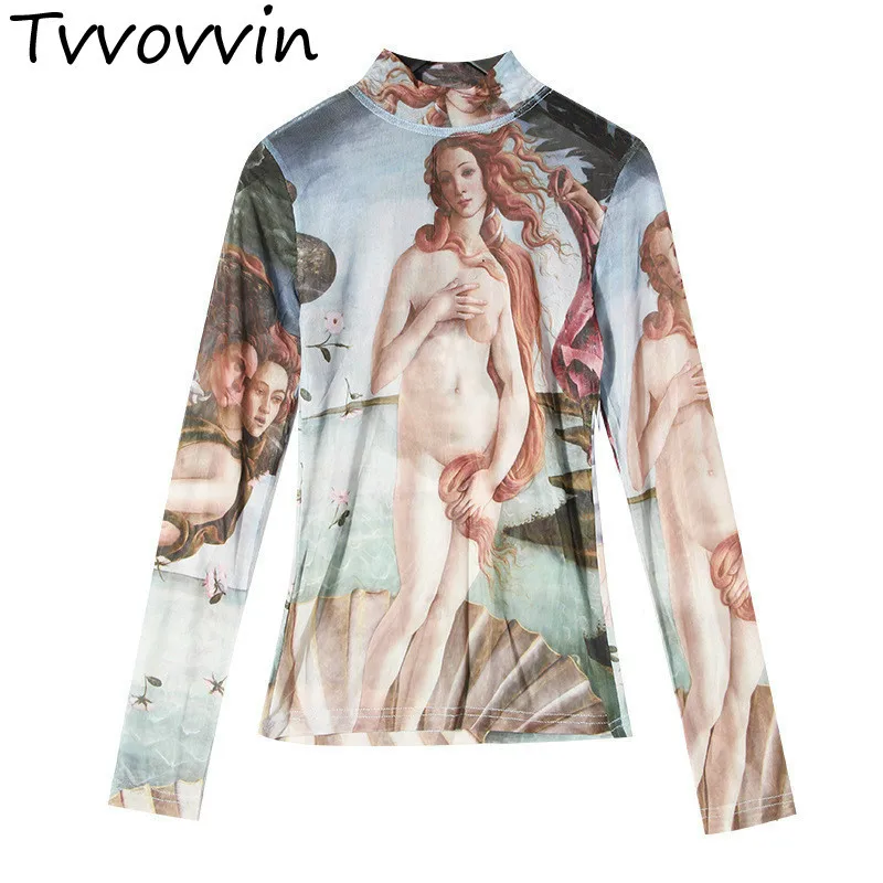 TVVOVVIN 2019 Women Painting Shirt Sexy Transparent Tattoo Clothing Blouse Slim Pullover Stand Neck Woman Tops H827
TVVOVVIN 2019 Women Painting Shirt Sexy Transparent Tattoo Clothing Blouse Slim Pullover Stand Neck Woman Tops H827