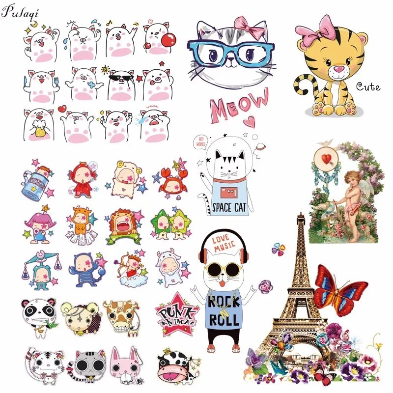 Pulaqi Cute Animal Cat Angle Patches Iron On Transfers Paris Iron Town Heat Thermal Transfer For Clothes DIY Decoration F
Pulaqi Cute Animal Cat Angle Patches Iron On Transfers Paris Iron Town Heat Thermal Transfer For Clothes DIY Decoration F