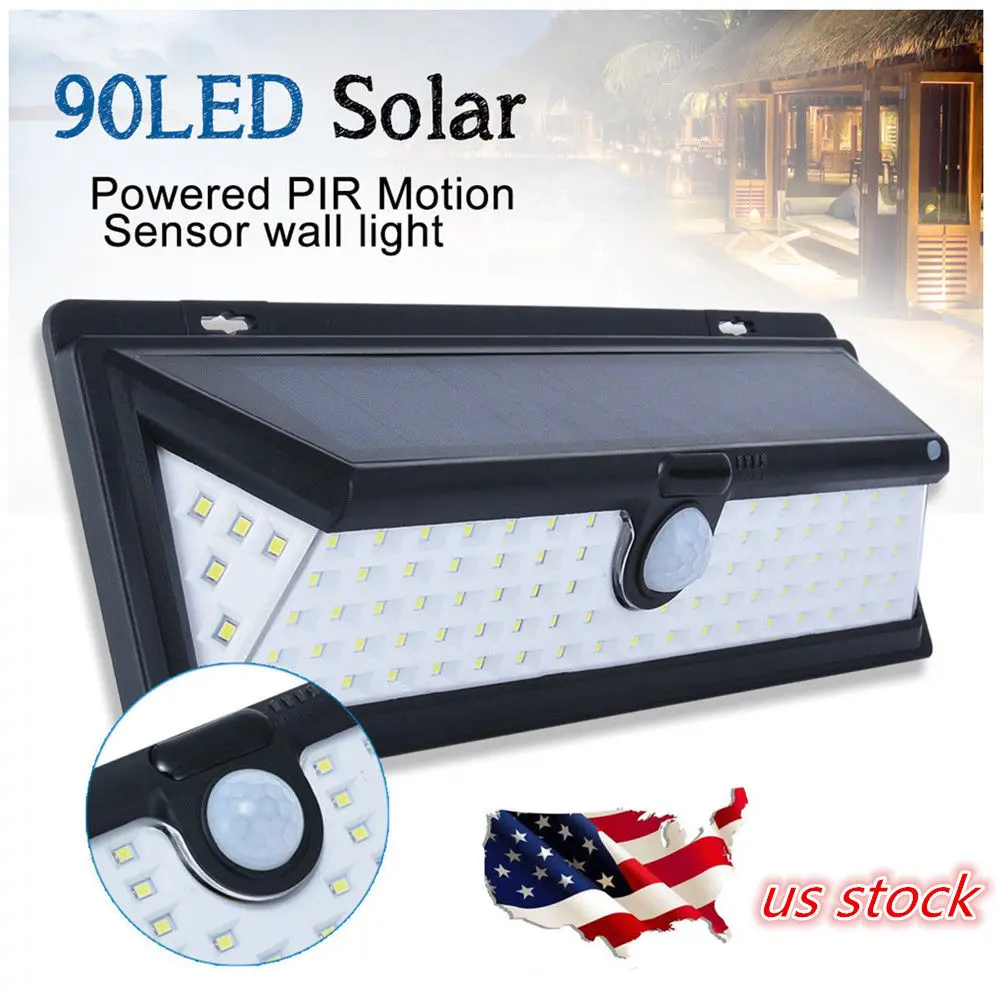 90-LED Solar Motion Sensor Light Human Infrared PIR Motion Sensor Light Wall Mounted Lamp Security Night Light for Garden Yard
90-LED Solar Motion Sensor Light Human Infrared PIR Motion Sensor Light Wall Mounted Lamp Security Night Light for Garden Yard