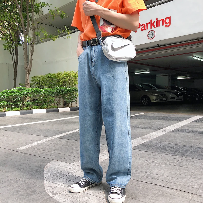 2019 Spring Ins Port Wind Trousers Couple Solid Color Jeans High Waist Neutral Japanese Original Wide Pants Blue / Black S-XL
2019 Spring Ins Port Wind Trousers Couple Solid Color Jeans High Waist Neutral Japanese Original Wide Pants Blue / Black S-XL