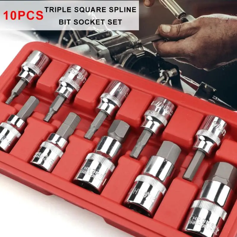 10pcs Tamper Proof Spline Bit Offset Spanner Car Repair Socket Wrench Set with Distribution Tool Box Easy Operate Simple
10pcs Tamper Proof Spline Bit Offset Spanner Car Repair Socket Wrench Set with Distribution Tool Box Easy Operate Simple