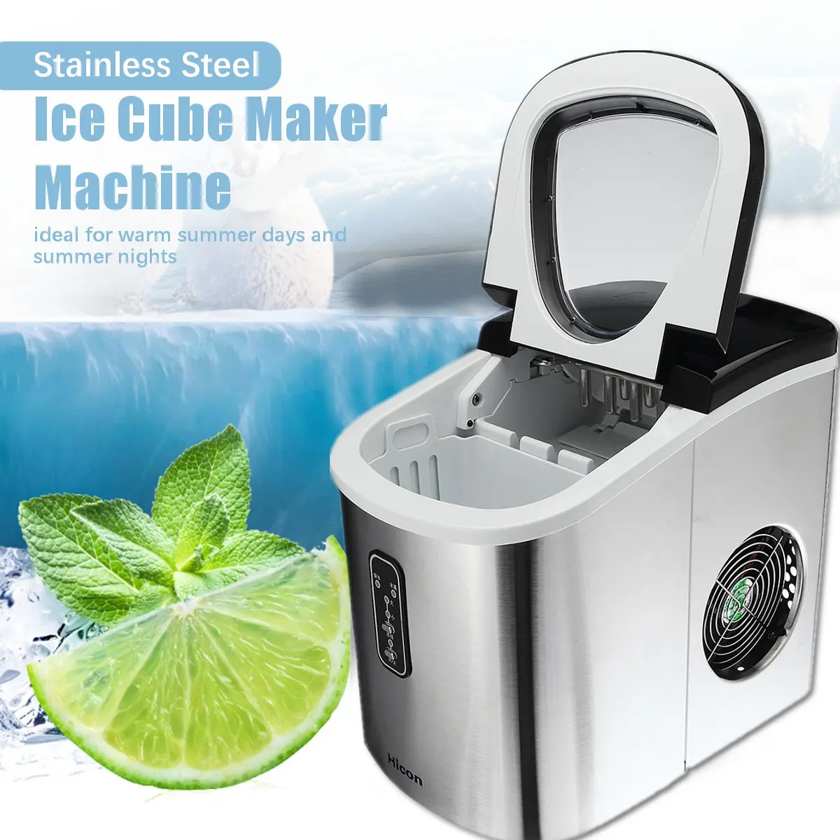 Portable Automatic Ice Maker Household Bullet Round Ice Make Machine Bar Coffee Shop Stainless Steel Ice Maker 220V 105W
Portable Automatic Ice Maker Household Bullet Round Ice Make Machine Bar Coffee Shop Stainless Steel Ice Maker 220V 105W