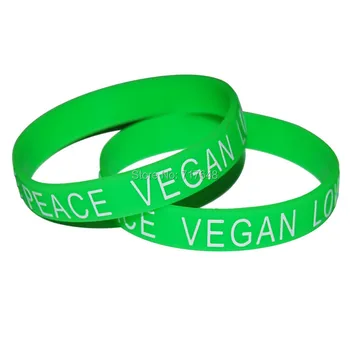 100pcs Light Green Vegan Love Peace Activist Veganism Awareness wristband silicone bracelets free shipping by epacket A
100pcs Light Green Vegan Love Peace Activist Veganism Awareness wristband silicone bracelets free shipping by epacket A