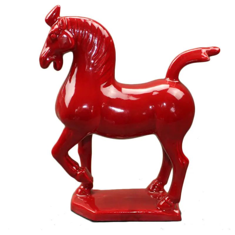 Китайский фарфор три цвета глазурованная керамика Зодиак Лошадь статуя орнамент
