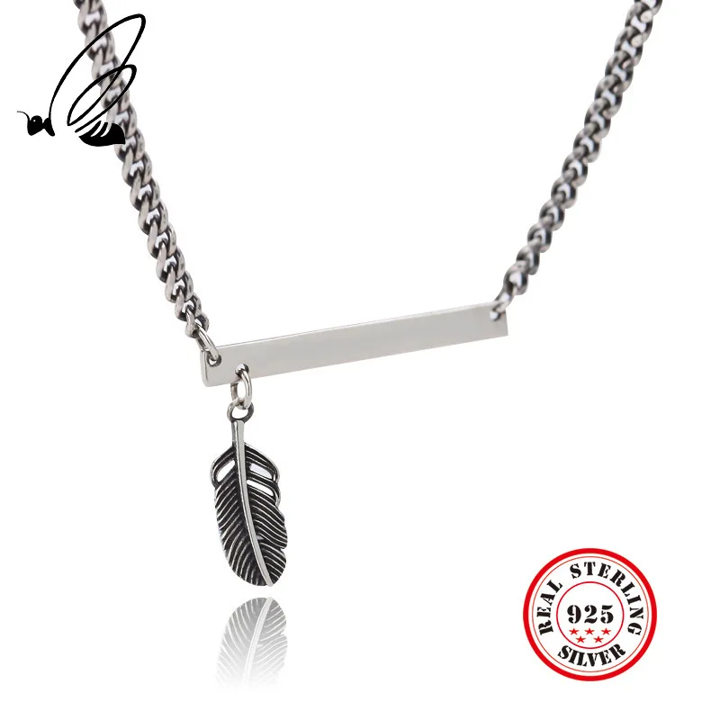 Authentic 100% 925 Sterling Silver Feather Pendant Necklace Thai Silver Necklace Chain For Woman Male Fine Jewelry 
Authentic 100% 925 Sterling Silver Feather Pendant Necklace Thai Silver Necklace Chain For Woman Male Fine Jewelry