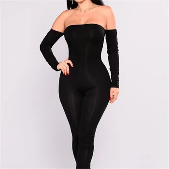 2018 Autumn Women Casual Skinny Jumpsuit Black Long Sleeve Sexy Off Shoulder Bodycon Jumpsuit Women Clubwear Long Trouser
2018 Autumn Women Casual Skinny Jumpsuit Black Long Sleeve Sexy Off Shoulder Bodycon Jumpsuit Women Clubwear Long Trouser