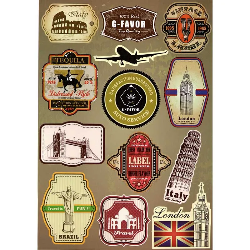 A4 Vintage London Brazil Italy Worldwide Landmark Building Label Stamp Graffiti Sticker Bike Trolley Laptop Skateboard Decals
A4 Vintage London Brazil Italy Worldwide Landmark Building Label Stamp Graffiti Sticker Bike Trolley Laptop Skateboard Decals
