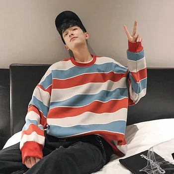 2019 New Spring Autumn Fashion Hoodies Male Thick Stripes Large Size Hoodies Sweatshirts Korean Loose Harajuku Mens Pullover
2019 New Spring Autumn Fashion Hoodies Male Thick Stripes Large Size Hoodies Sweatshirts Korean Loose Harajuku Mens Pullover
