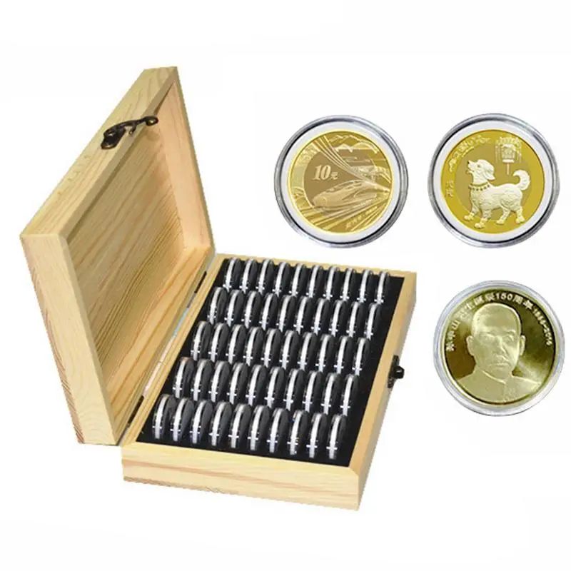 50Pcs Commemorative Coin Storage Boxes Round Coin Storage Solid Wooden Box Multi-functional Sundries Wooden Storage Boxes
50Pcs Commemorative Coin Storage Boxes Round Coin Storage Solid Wooden Box Multi-functional Sundries Wooden Storage Boxes