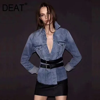 DEAT 2020 new summer fashion women clothes Both Belt Waist denim short jacket female Vintage single breasted WF20805
DEAT 2020 new summer fashion women clothes Both Belt Waist denim short jacket female Vintage single breasted WF20805