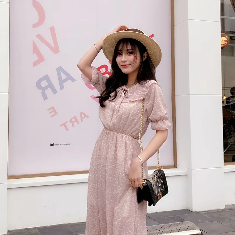 New Vintage Women dress Ruffled Print Chiffon Slim Gentle Wind Girlfriends French Big Pendulum Dressesige Black 6828
New Vintage Women dress Ruffled Print Chiffon Slim Gentle Wind Girlfriends French Big Pendulum Dressesige Black 6828