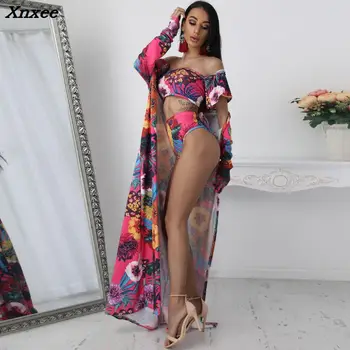 2018 Summer Beach Stylish Sexy Bathing Suit 3PCs Print Tied Ripped Off Shoulder Bikini With Cover Ups Xnxee
2018 Summer Beach Stylish Sexy Bathing Suit 3PCs Print Tied Ripped Off Shoulder Bikini With Cover Ups Xnxee