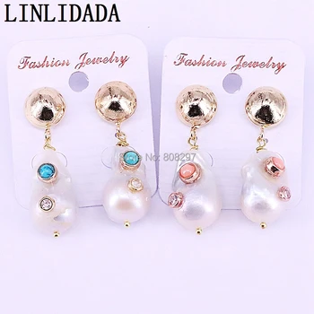 New Design 4Pair Fashion electroplate gold color drop natural freshwater pearls earrings jewelry gift for lady
New Design 4Pair Fashion electroplate gold color drop natural freshwater pearls earrings jewelry gift for lady
