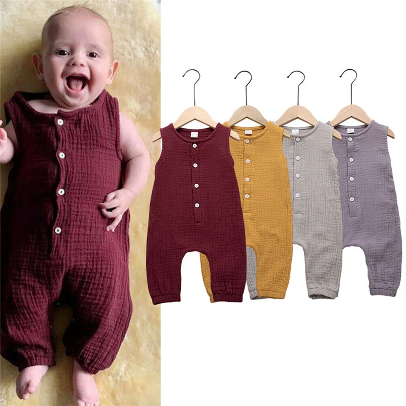 2019 Summer Solid Newborn Baby Girl Boy Romper Sleeveless Jumpsuit Bebe Kids Soft Ropa Carters Outfits Sunsuit Casual Clothes
2019 Summer Solid Newborn Baby Girl Boy Romper Sleeveless Jumpsuit Bebe Kids Soft Ropa Carters Outfits Sunsuit Casual Clothes