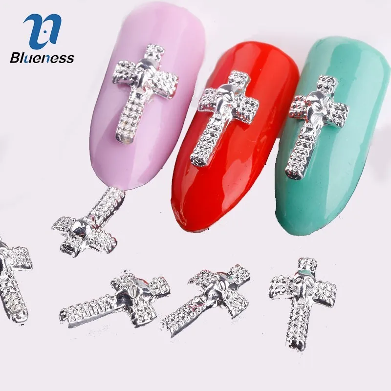 Blueness 10Pcs/Lot 3D Silver Cross Alloy Nails Decorations Charms DIY Skull Crosses Studs Glitter Nail Art Accessories Supplies
Blueness 10Pcs/Lot 3D Silver Cross Alloy Nails Decorations Charms DIY Skull Crosses Studs Glitter Nail Art Accessories Supplies