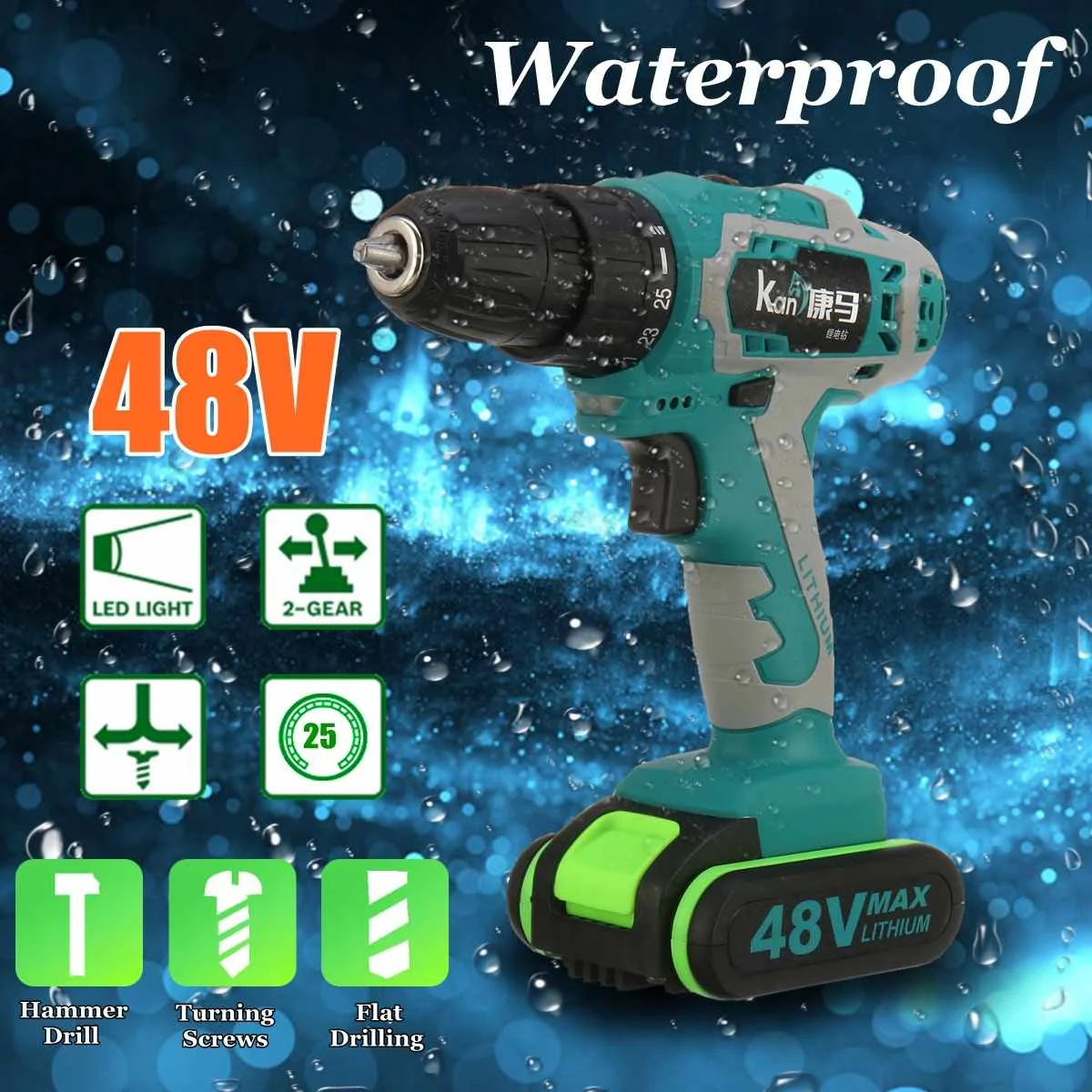 Waterproof 48Vf Charging Battery Electric Cordless Drill Household Drill DIY Wireless Electric Drill Power Power Tools
Waterproof 48Vf Charging Battery Electric Cordless Drill Household Drill DIY Wireless Electric Drill Power Power Tools