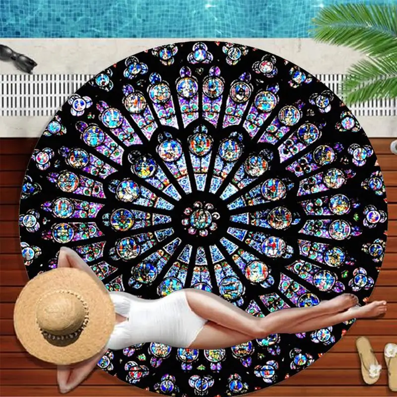 Home Textile Carpet Rugs Beach Towel Notre Dame De Paris Rose Window Pattern Sun Block Towel 150*150cm Blanket
Home Textile Carpet Rugs Beach Towel Notre Dame De Paris Rose Window Pattern Sun Block Towel 150*150cm Blanket
