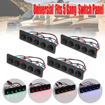Universal LED 5 Gang Rocker Switch Panel Waterproof Fits For 12-24V Car Boat RV Caravans Refit ABS Switch Panel Circuit Breakers
Universal LED 5 Gang Rocker Switch Panel Waterproof Fits For 12-24V Car Boat RV Caravans Refit ABS Switch Panel Circuit Breakers