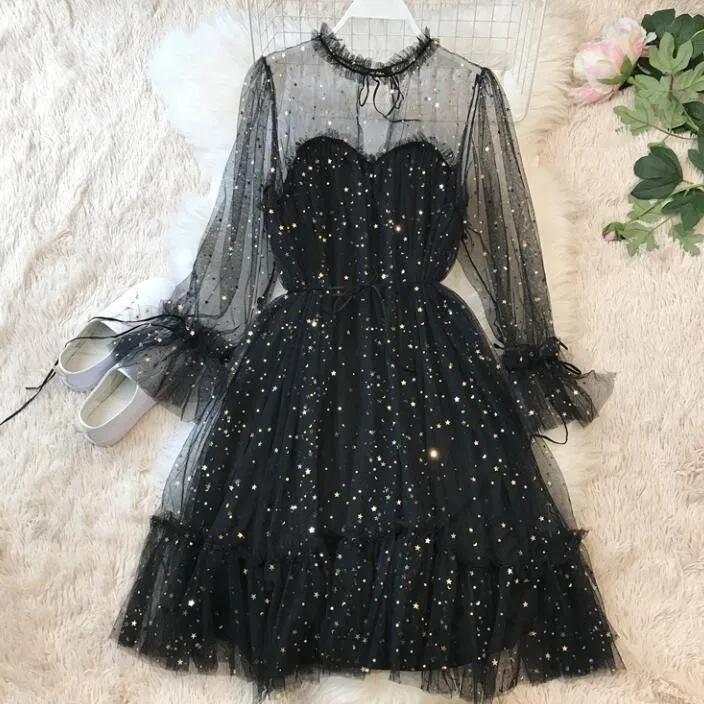 2019 Spring Women Sequin Dress Festival Long Sleeves Solid Color Lolita Dress Elegant Party Dress Sukienka Damska Bayan Elbise
2019 Spring Women Sequin Dress Festival Long Sleeves Solid Color Lolita Dress Elegant Party Dress Sukienka Damska Bayan Elbise
