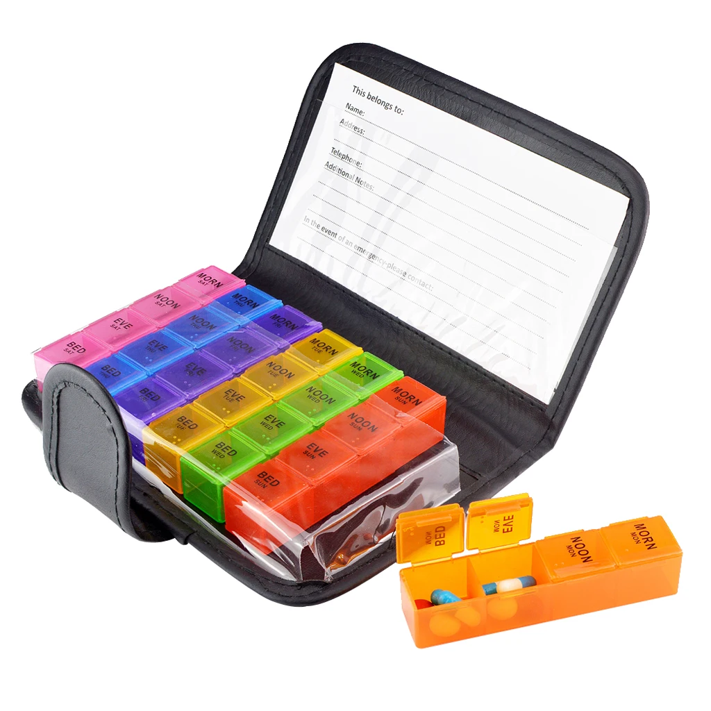 Weekly Travel Wallet Pill Tablet Vitamin Capsule Medicine Box Storage Case Holder 28 Grids 7 Days Use
Weekly Travel Wallet Pill Tablet Vitamin Capsule Medicine Box Storage Case Holder 28 Grids 7 Days Use