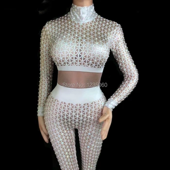 Nightclub Women Dancer Teams Costume Black White 3D Printing Rhinestones Jumpsuit Sexy Bar DJ Singer Jazz Pole Dancing Clothing
Nightclub Women Dancer Teams Costume Black White 3D Printing Rhinestones Jumpsuit Sexy Bar DJ Singer Jazz Pole Dancing Clothing