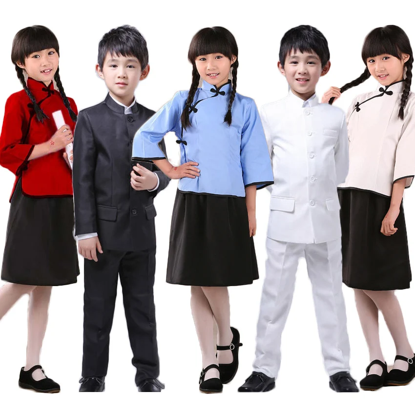 Children Boys Chinese Style School Uniform Stage Wear Performance Dance Costumes Girls Skirt Retro Kungfu Tang Suit Hanfu Dress
Children Boys Chinese Style School Uniform Stage Wear Performance Dance Costumes Girls Skirt Retro Kungfu Tang Suit Hanfu Dress