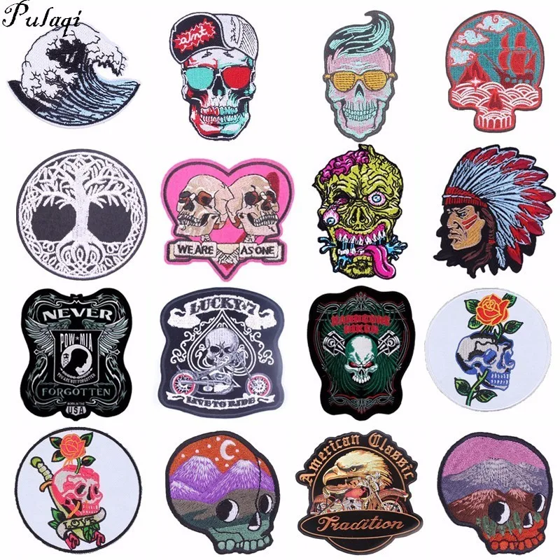 Pulaqi New Arrivals Skull Patches Embroidery Applique Sew On Iron-on Witchcraft Sticker Hat Badge Jacket Punk For Jeans Diy H
Pulaqi New Arrivals Skull Patches Embroidery Applique Sew On Iron-on Witchcraft Sticker Hat Badge Jacket Punk For Jeans Diy H