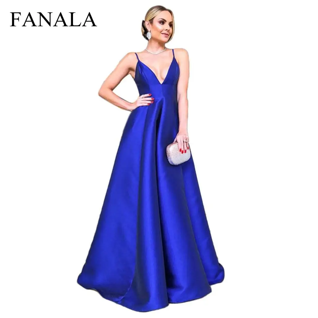 Women Summer Sexy Dress Elegant Deep V-Neck Sleeveless Solid Big Swing Evening Party Dress Sleeveless Slim Maxi Blue Long Dress
Women Summer Sexy Dress Elegant Deep V-Neck Sleeveless Solid Big Swing Evening Party Dress Sleeveless Slim Maxi Blue Long Dress