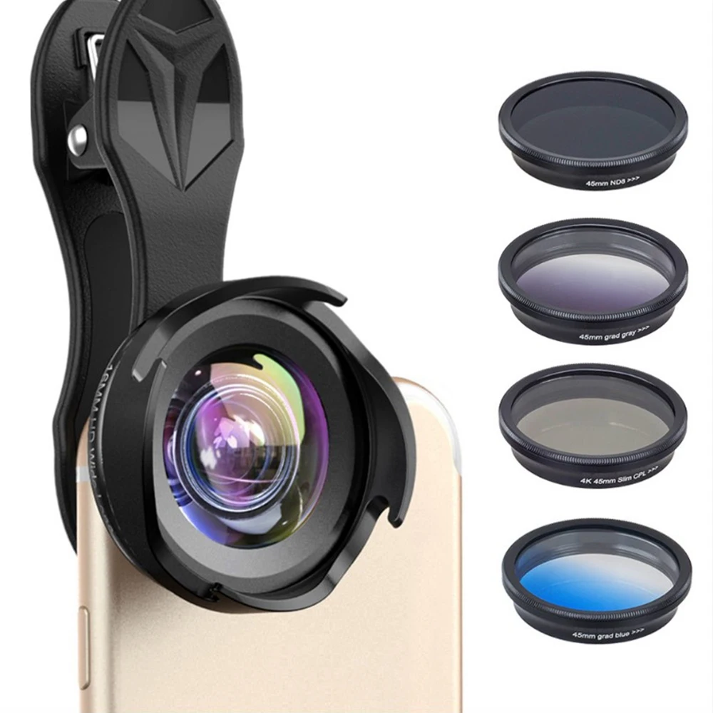 Apexel Phone Camera Lens Kit Hd Professional Wide Angle/Macro Lens With Grad Filter Cpl Nd Filter For Android Ios Smartphone
Apexel Phone Camera Lens Kit Hd Professional Wide Angle/Macro Lens With Grad Filter Cpl Nd Filter For Android Ios Smartphone