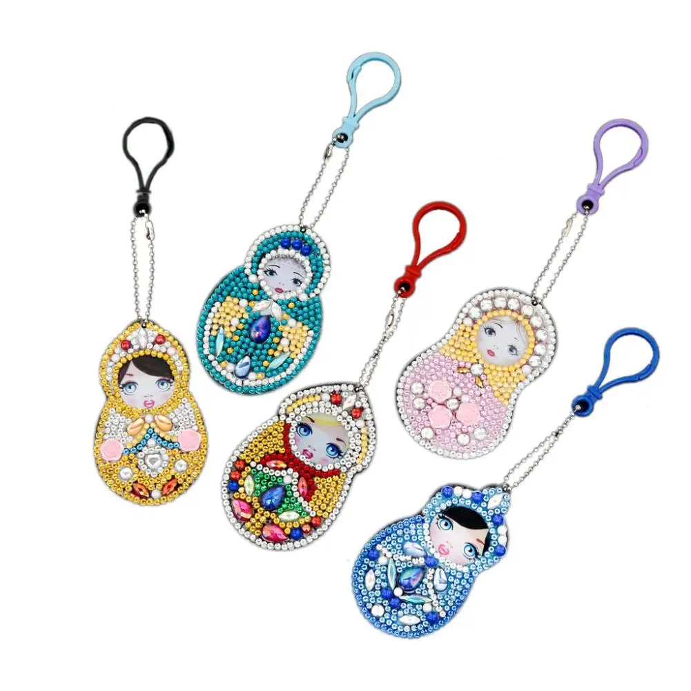 5Pcs/Set Fashion Shiny Rhinestone DIY Girl Lovely Painting Key Chain Ring Pendant Bag Ornament Keys Holder for Decor Gift
5Pcs/Set Fashion Shiny Rhinestone DIY Girl Lovely Painting Key Chain Ring Pendant Bag Ornament Keys Holder for Decor Gift