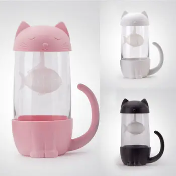 Lovely Glass Cup Tea Cat with Fish Filter Strainer Glass Cup Tea Infuser Filter Mug Home Office Container Gift
Lovely Glass Cup Tea Cat with Fish Filter Strainer Glass Cup Tea Infuser Filter Mug Home Office Container Gift